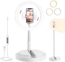 Adjustable 10 Inch Ring Light with Stand LED Stable Ring Light with 3 Color Mode