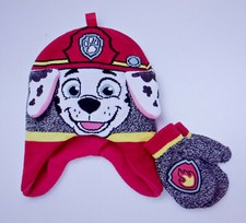 PAW PATROL MARSHALL TODDLER TRAPPER HAT Beanie MITTENS Gloves Winter SET NEW