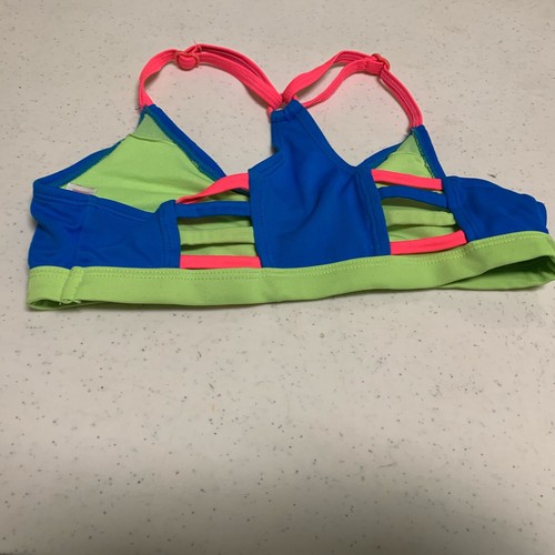 Justice 2 Piece Swimsuit Girls Size 10 pre-owned Lined Bright Colors - Picture 14 of 16