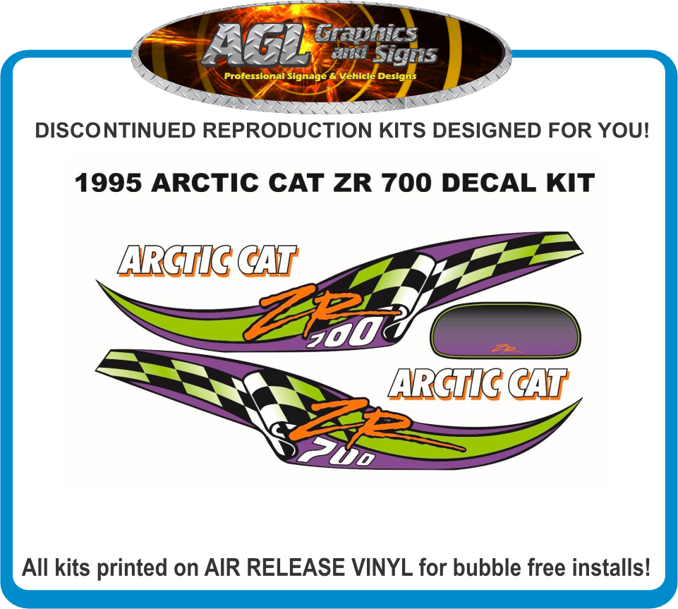 1995 Arctic Cat ZR 700 Reproduction Decal Set graphics sticker | eBay