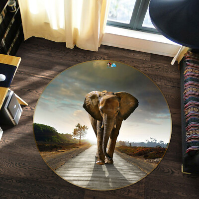 3D Road Elephant ZHUA2090 Game Non Slip Rug Mat Photo Carpet Zoe