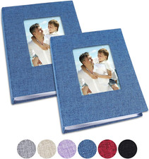 Small Photo Album 4X6 Photos, 2 Pack Linen Cover Mini Photo Book, 26-Page Holds