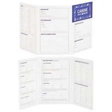 24 Pack Puppy Vaccination Record Card, Dog Vaccine Record Booklets (5x3.5 in)