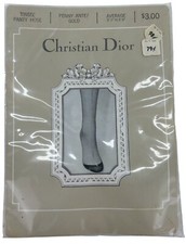 Vintage Christian Dior Tinsel Panty Hose Penny Ante / Gold Nylon Size Average