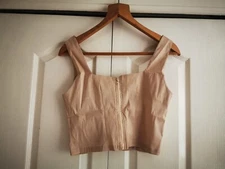 BNWT Naanaa Sweetheart Pink Satin crepe Corset Crop Top