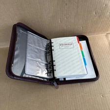 Lillian Vernon EXCELDAY Executive Edition Day Planner Excellent GENUINE LEATHER