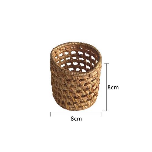 Handwoven Bread Basket Rattan Wicker Storage Tray Tea Drinks Snack Holder Tray - Picture 19 of 26