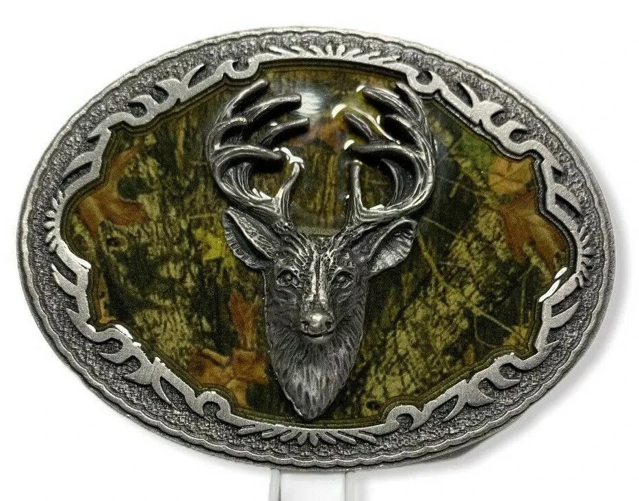 CINTURÓN Y HEBILLA DE CUERO DE CIERVO ROBLE MUSSY BREAKUP EMI 2006 BBMO 36" LX1.5"W de colección Foto 2 de 4