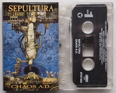 SEPULTURA - CHAOS A.D. (EPIC ET57458) 1993 USA CASSETTE TAPE
