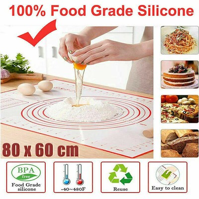 80x60cm Groß Silikonmatte Backen Für Fondant Macaron Pizza Teig Matte Baking Mat