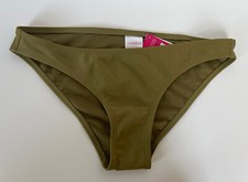 NWT Xhilaration MEDIUM 4-6 Olive Green Sparkle Cheeky Bikini Bottoms Swim