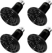 100W 4 Pack Ceramic Heat Emitter Reptile Heat Lamp Bulb No Light Emitting Broode