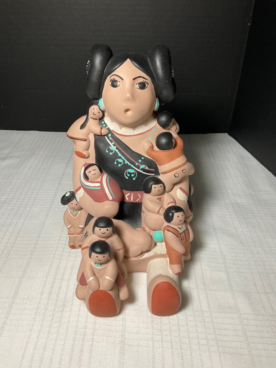 Cleo Teissedre Hopi signed Storyteller Figure '89 Pottery vintage