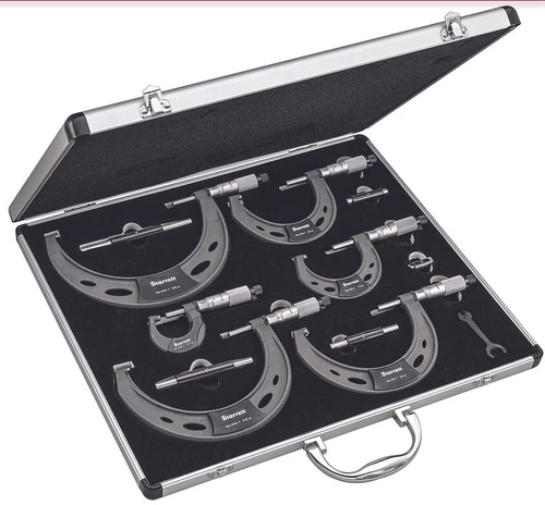 Starrett ST444.1CXRLZ Outside Micrometer Set 0-6" Range - 6 Mics Included