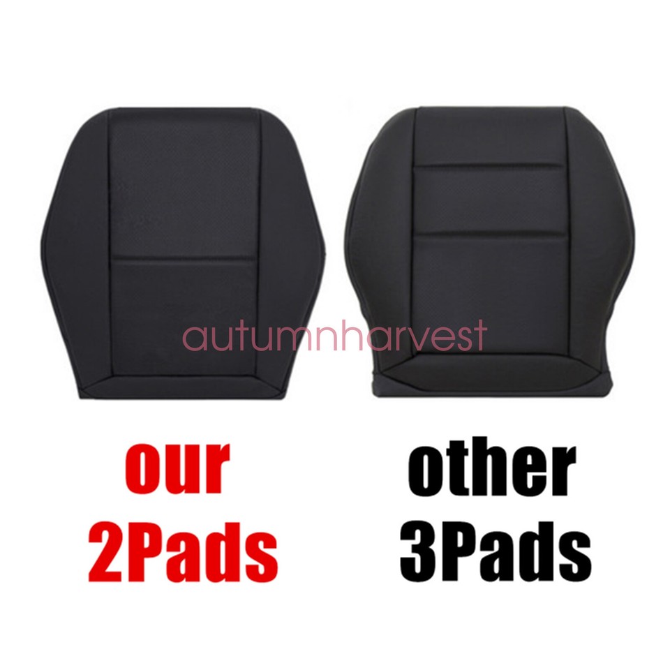Black Vinyl Driver Bottom Seat Cover For 2008-2014 Mercedes C250 C300 C350 - Direct Replacement