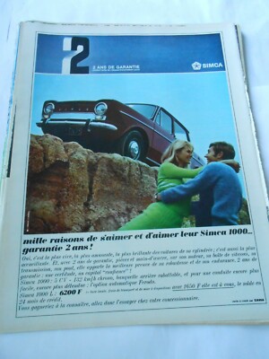 Werbung Advertising 1967 Simca1000 Tausend Gründe sich zu lieben und zu lieben