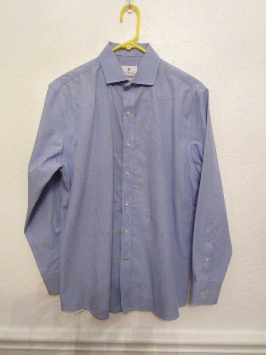 ryan seacrest dress shirts macy's New Ryan Seacrest Distinction Dress Shirt Blue Mens Size 15.5 34/35 Slim  Fit
