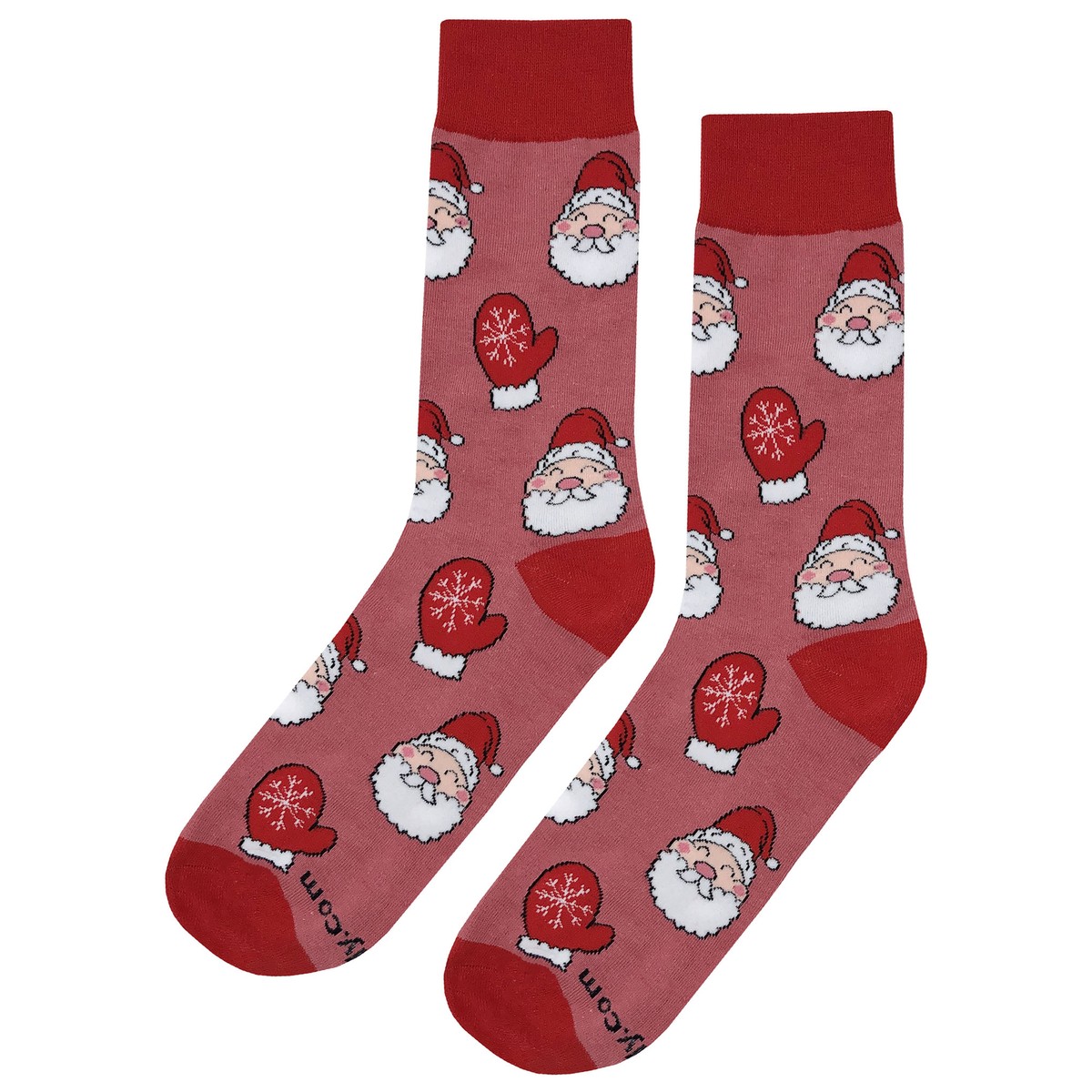 christmas dress socks mens NWT Santa X-Mas Dress Socks Novelty Men 8-12 Light Red Crazy Fun Sockfly