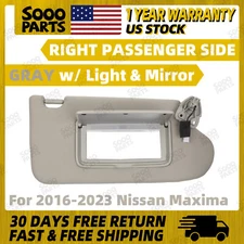 Right Passenger Side Gray Sun Visor For 2016-2023 Nissan Maxima 96400-9DE0A