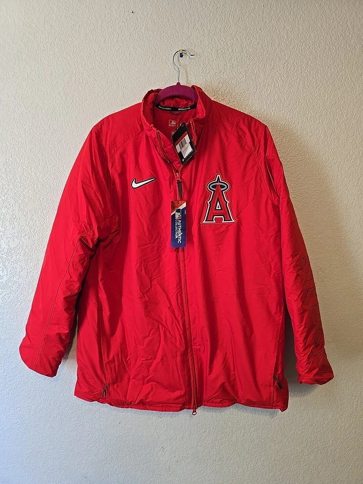 Los Angeles Angels Nike Authentic Collection Dugout Full-Zip Jacket-Red - Image 4 of 4