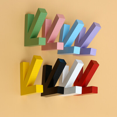 Colorful Arrow Design Wood Wall Mounted Coat Hat Rack Hat