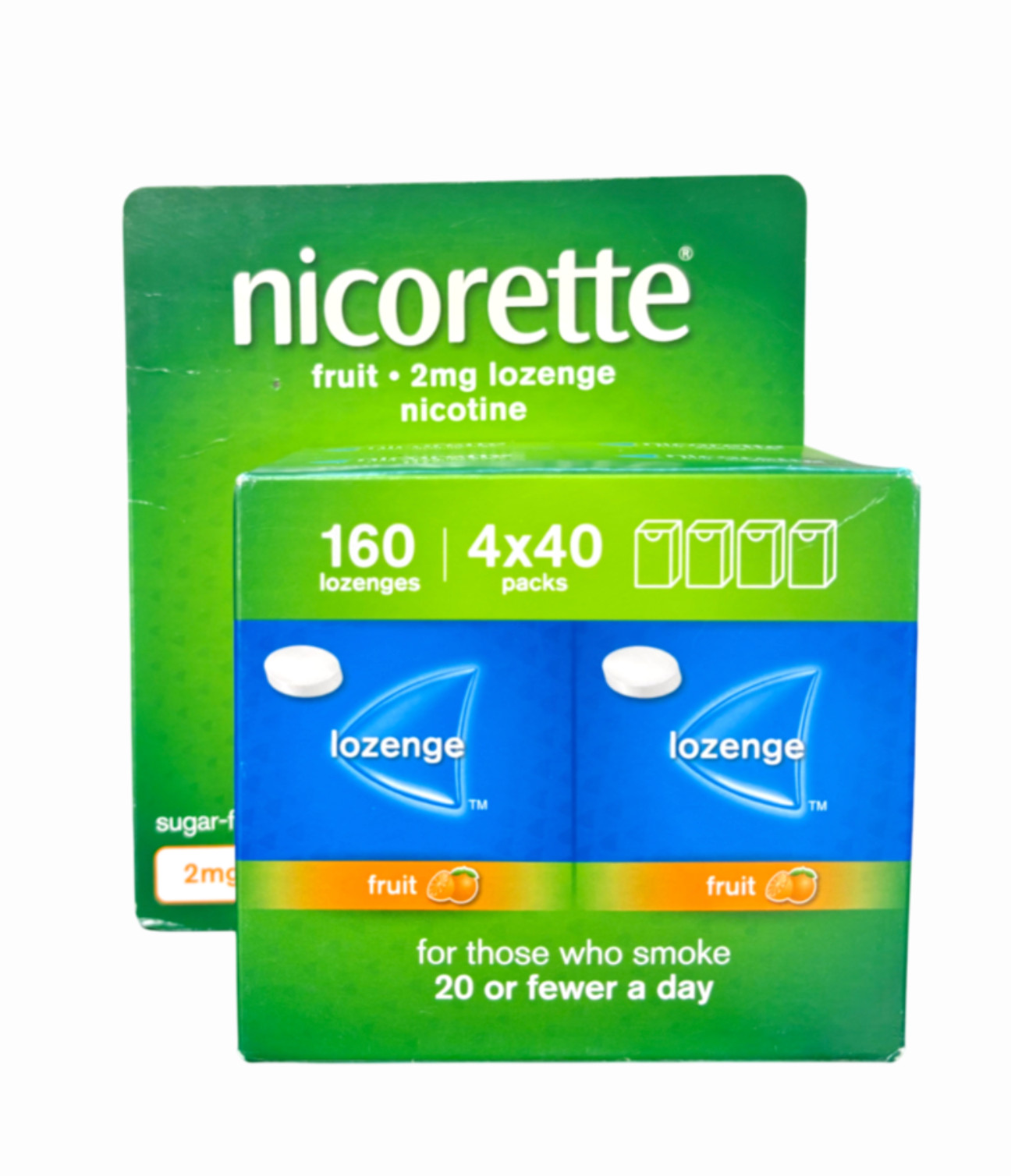4 X 40 Nicorette nicotine Fruit Flavour 2mg Sugar-Free | Total 160 Lozenges