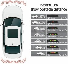 Kit 4 Sensori di Parcheggio per Auto Wireless Ausilio Retromarcia Universali LED - Miniatura 5