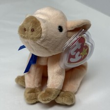 Ty Beanie Baby Knuckles the Pig with Blue Ribbon March 25, 1999