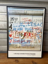 Vintage Berlin Wall Remember The 9th Of November Framed Photograph Gerstenberg