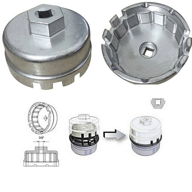 Herramienta de carcasa de llave de filtro de aceite de 64 mm para Toyota Venza/Tundra/Sienna/Tacoma/RAV4 Foto 2 de 4