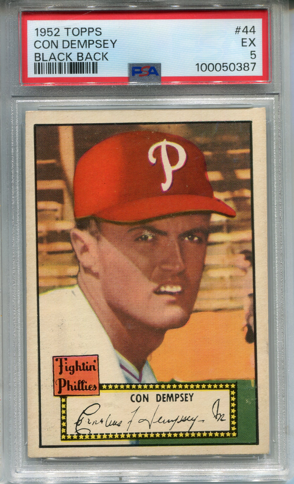 1952 Topps #44 Con Dempsey PSA 5 EX Philadelphia Phillies