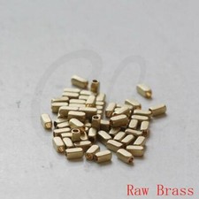 60 Pieces Raw Brass Cut Rectangle Square Spacer - 2x2x4mm CW-3732C-V-195