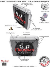 4 Row Dr Champion Radiator W 16 Fan For 1965 1966 Ford Galaxie 500 V8 Engine