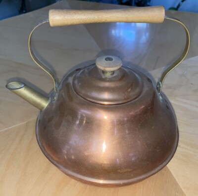VTG Tea Coffee Pot Kettle Spartan Minneapolis Copper 1950's 1960's Farmhouse MCM
