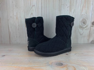 Ugg montaña acolchado de piel de oveja de lana corta Punto Negro Botas Para  Mujer US 5 Nuevo En Caja | eBay