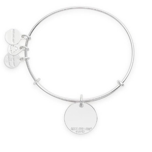 ALEX and ANI Shiny SILVER Art Infusion MOON and STARS BANGLE Bracelet - Picture 2 of 3