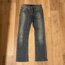 Vintage Roberto Cavalli Y2K Studded Denim Womens Jeans Size 26