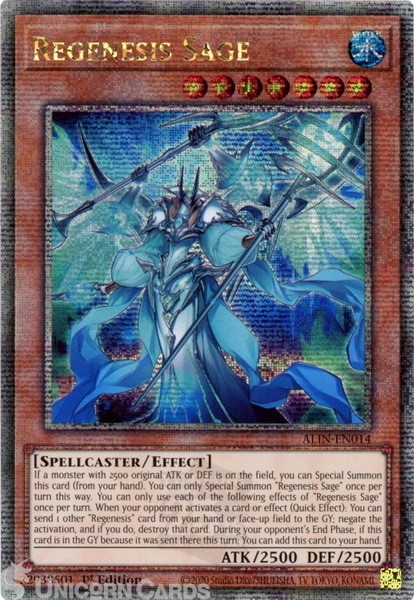 ALIN-EN014 Regenesis Sage : Quarter Century Secret Rare 1st Edition Mint YuGiOh