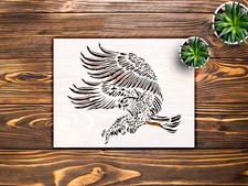 Elegant Bird in Flight Silhouette Stencil for Crafting Projects - StencilAir