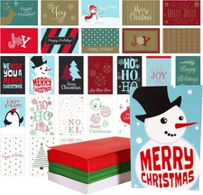 Bulk Christmas Cards - 108 Pack of Assorted Merry Christmas Cards with Envelo...