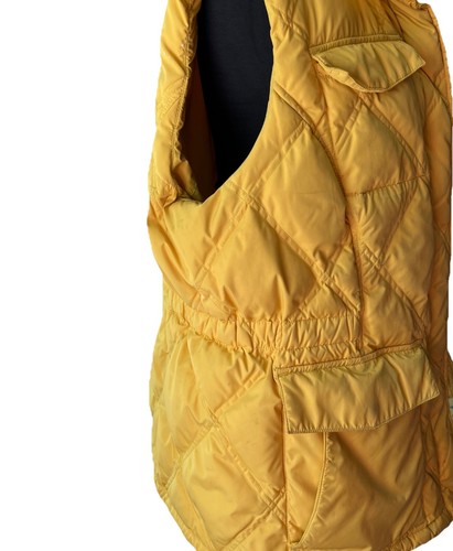 Lands End Yellow 70 Down Filled Puffer Vest Full Zip 1X 16W 18W Outdoor - Picture 5 of 17