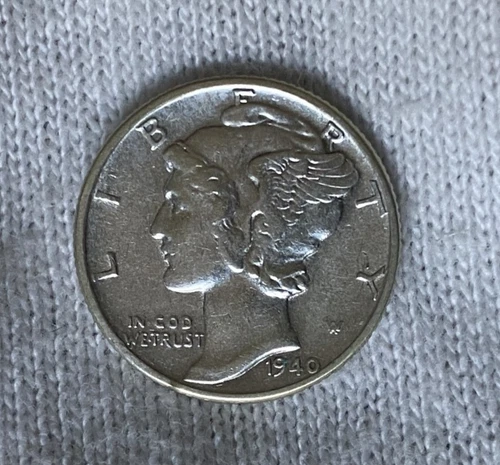 1940 !!Brilliant Uncirculated!!Mercury SILVER Dime Great Details&Color!FREE SHIP