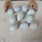 9.9LB 10Pcs Natural Baby Blue Celestite Quartz Crystal Geode Egg Carved Healing