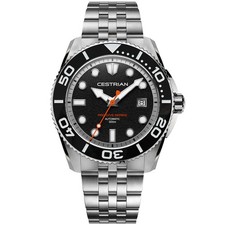 Cestrian Pro Dive Black Dial Steel Bracelet Automatic 300m Men's Watch CP-BKB001