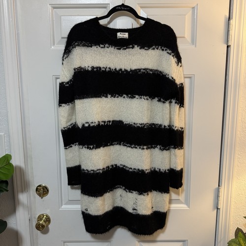 Acne Studios Mohar Wool Distressed Knit Sweater Size Small