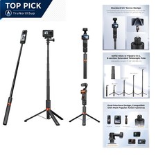 66in Selfie Stick Tripod for Insta360 X5/X4/X3 GoPro DJI Osmo Action