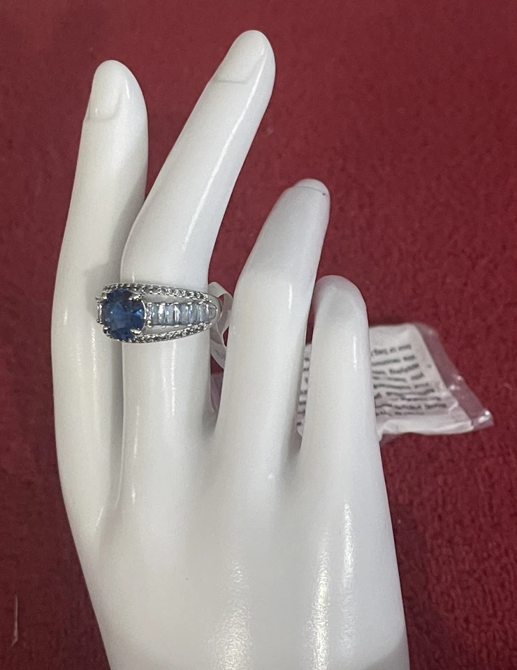 Bomb Party RBP6664 “Cant Hold Me Down” LC Azul Aqua Espinela Rodio Chapado Talla 8 Foto 3 de 4