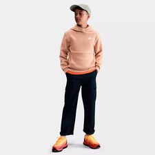Nike Club Fleece Sweatshirt Pullover Hoodie Youth XL Tan Hemp/White Kids X-Large