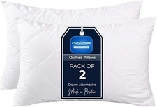 2 Pack Premium Hotel Quality Pillows – Quilted Cover & Soft Hollowfibre Filling