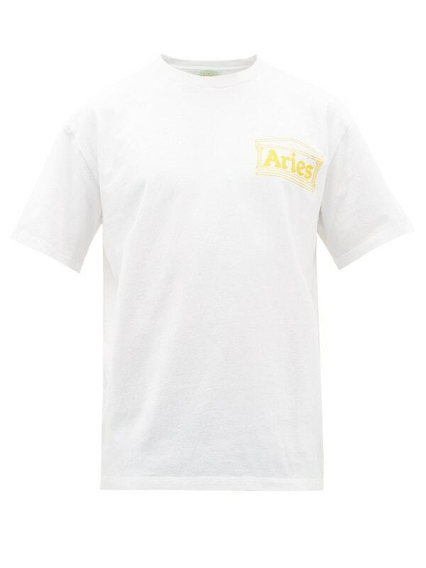 Хлопковая футболка с графическим логотипом Aries Temple из хлопка белая- XL 8890₽